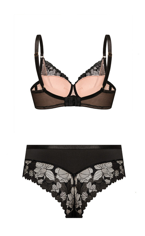 Biustonosz push-up Mefemi Hanna BP20 czarny-beżowy