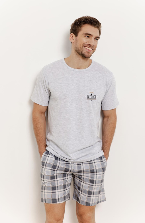 Piżama Taro Ralph 3392 kr/r M-2XL W25 męska szary melanż