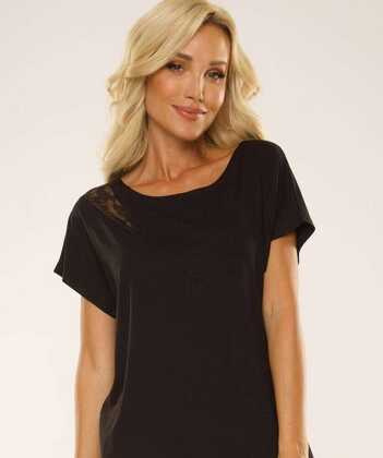 Piżama De Lafense 740 Velar kr/r S-2XL czarny