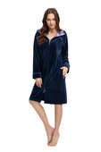 Szlafrok Luna 389 Velour M-2XL Z24 damski bordowy