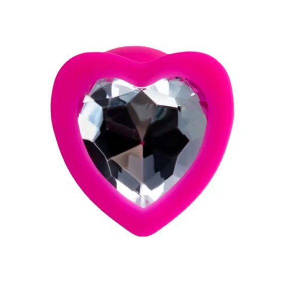 Mały korek analny serce diament 7cm początkujący róż