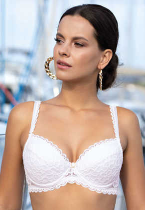 Biustonosz push-up GIZELA koronka polski, biel