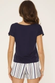 Piżama krótka z wiskozy IRIS, granat
