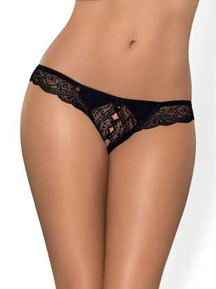 Stringi Obsessive Miamor Crotchless Thong czarny