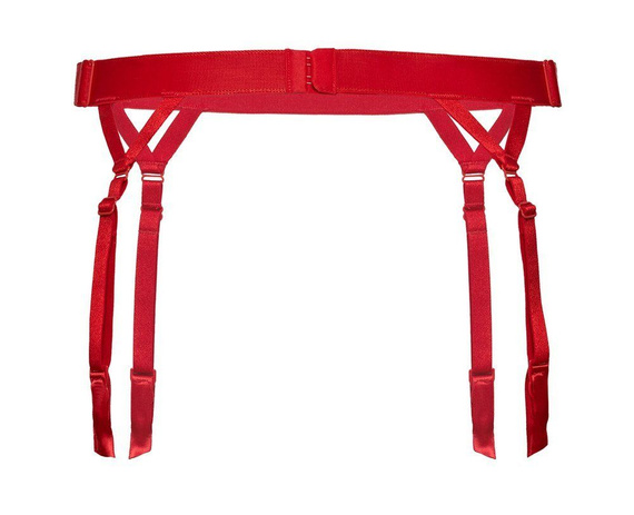 RÓŻA zmysłowy pas do pończoch CYRIA, red