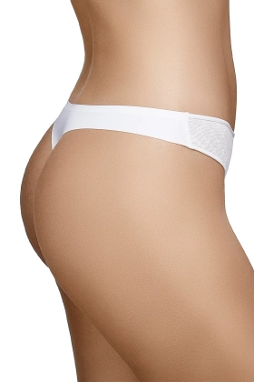 Cięte laserowo eleganckie stringi KATIA, marfil-perła