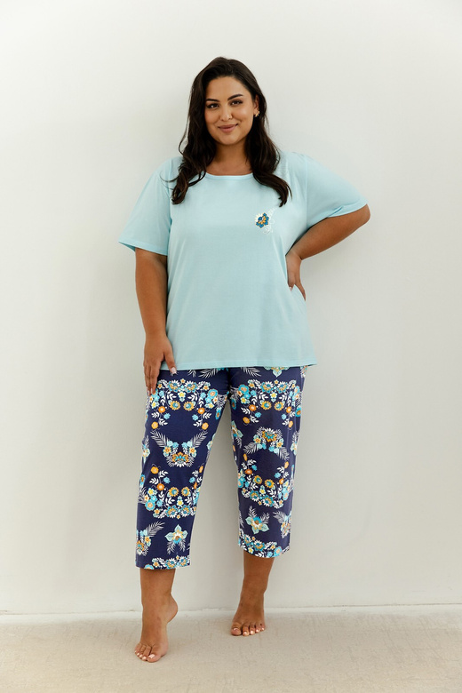 Piżama Taro Kristen 3366 kr/r 2XL-3XL W25 damska turkusowy