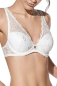 Koronkowy usztywniany biustonosz braletka IRINA, marfil-perła