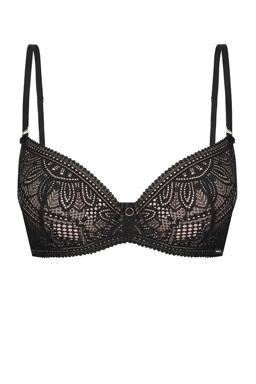 Biustonosz push-up Mefemi Desire czarny-beżowy