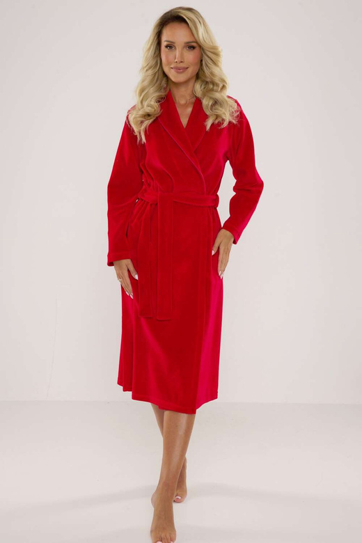 Szlafrok De Lafense 389 Lydie Welur S-2XL damski granatowy