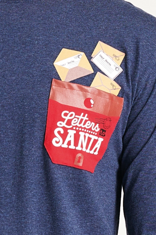 Męska świąteczna piżama ze spodniami w kratę GIOEW, granatowa