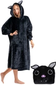 Ciepła kocobluza/poduszka 2w1 Nietoperz PDD5600-008, czerń