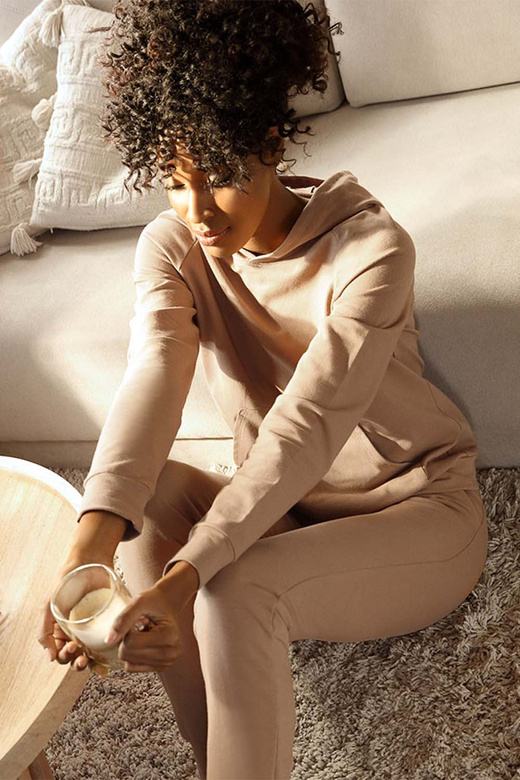 Modny komplet damski/dres z kapturem Seattle, brąz