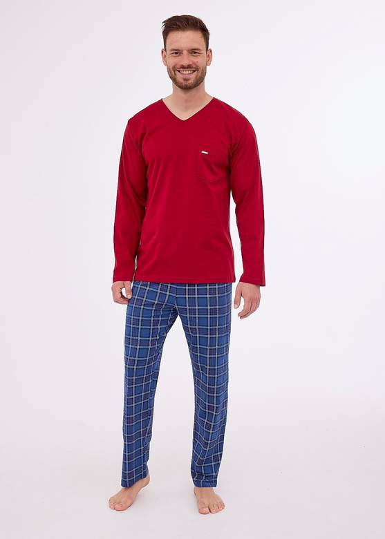 Piżama Cornette 122/262 Gordon 3XL-5XL męska bordowy
