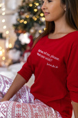 Świąteczna długa piżama TELL ME, czerwony
