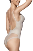 Modelujące body odkryte plecy GIORGIA, tierra-beżowe