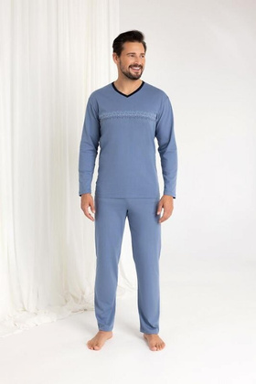 Piżama Regina 485 dł/r 2XL-3XL Z25/26 męska niebieski