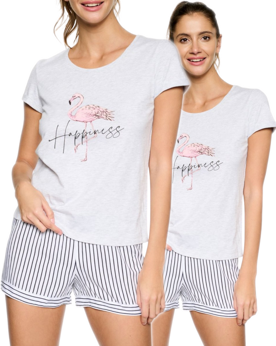 Miękka piżama NEILA z nadrukiem, szary