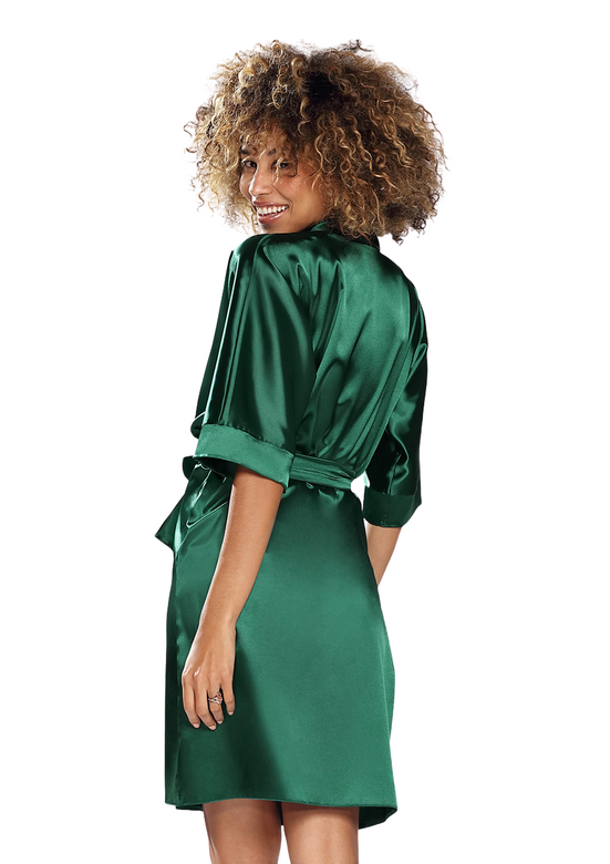 Klasyczna podomka z satyny polska 100, zielona