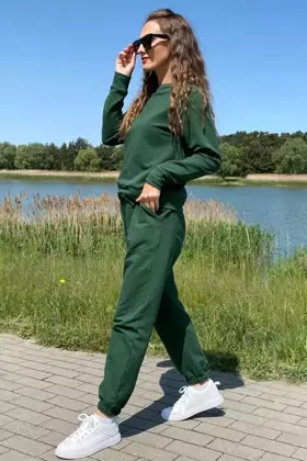 Modny komplet damski/dres ze ściągaczami Wenezja, zielony