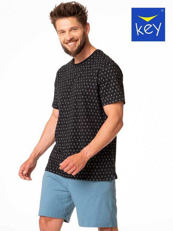 Piżama Key MNS 901 A24 kr/r 3XL-4XL czarny