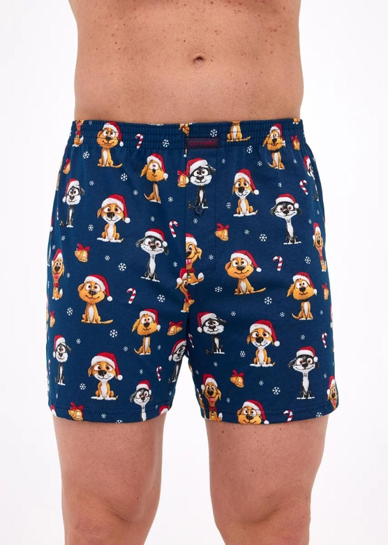 Bokserki Cornette 016/20 Dogs Christmas 3-5XL granatowy