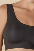 Biustonosz Wygodny Top Codzienny Bezszwowy Olivia, negro-czarny