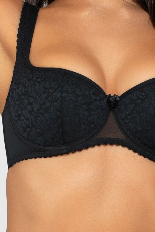 Biustonosz usztywniany balkonetka Sylvie, czarny