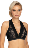 GIZELA TOP koronkowa ozdobny tył, czerń