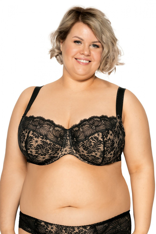 Biustonosz soft Gaia BSM 534 Chantal Maxi czarny ażur