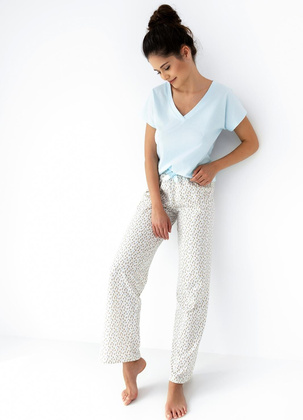 Piżama Sensis Kira kr/r S-XL miętowy-śmietankowy