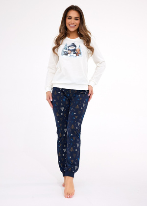 Piżama Cornette 567/427 Snowy Day dł/r Christmas S-2XL damska ecru