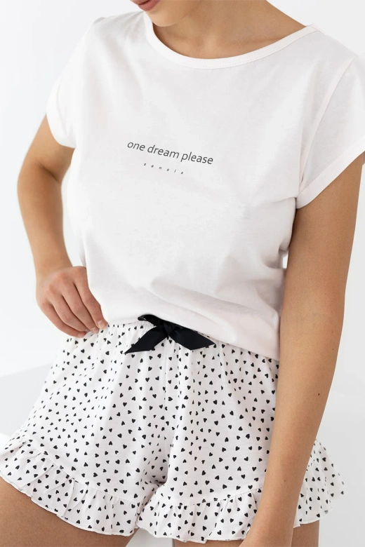 Krótka piżama 100% bawełna Aurora, jasny róż