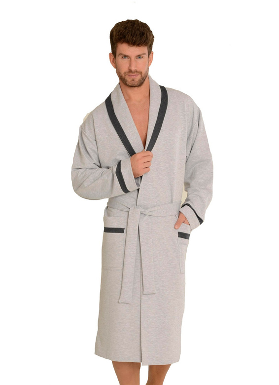 Szlafrok De Lafanse 564 Bruno M-2XL męski melanż jasny