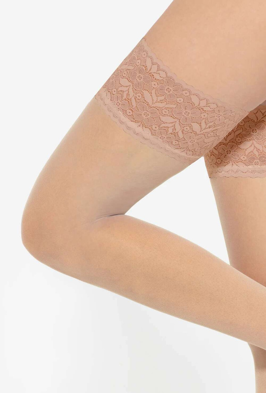 MICHELLE 01 Pończochy samonośne z koronką, visione