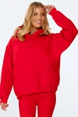 Gruba bluza na polarze z kapturem OSEYE , czerwony