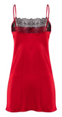 Koszulka z satyny z koronkowym przodem DIANA, czerwień