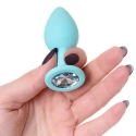 Mały korek analny brylancik silikon 7cm początkujący, blue