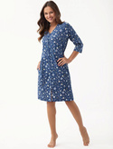 Szlafrok Luna 392 M-2XL L24 damski szary kwiaty