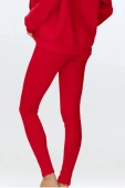 Wygodne prążkowane legginsy OSEYE, czerwone