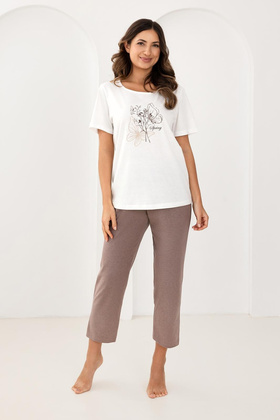 Piżama Regina 739 kr/r S-XL W26 damska beżowy