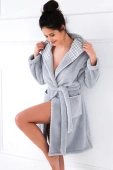 Ciepły puszysty miękki szlafrok soft GIAVANNA, szary