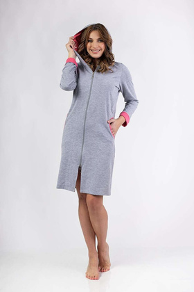 Szlafrok Regina 158 dł/r 2XL-3XL W25 damski melanż jasny