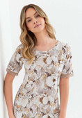 Piżama Cana 420 kr/r S-XL kwiaty-taupe