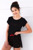 Piżama damska krótka WHIPSTER z wiskozy, czarna