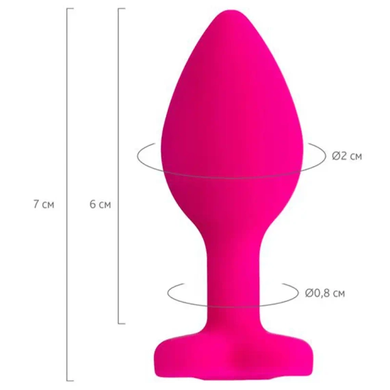 Mały korek analny serce diament 7cm początkujący róż