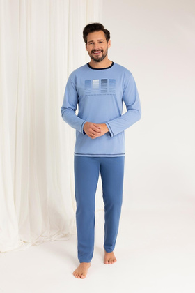 Piżama Regina 487dł/r 2XL-3XL Z25/26 męska niebieski