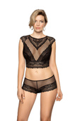 ELLBA BLACK koronkowe szorty, czerń