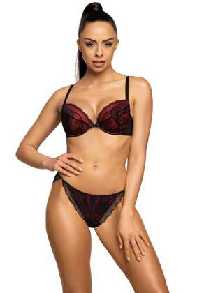 Biustonosz push-up Mat M-3755/1 Mollie czarny-czerwony