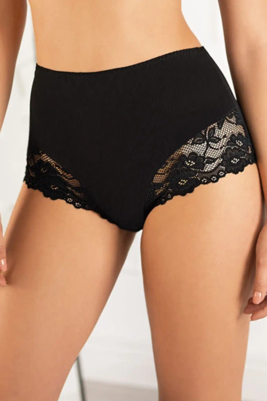 Bawełniane figi z wysokim stanem IRYSA, czarne